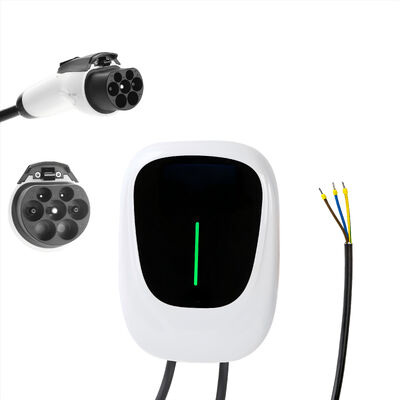 APP Kontrolüyle 7.4kW Tipi 2 Duvar Kutusu Elektrikli Araba Şarj İstasyonu Bluetooth ve WiFi Standart Bağlantısını Destekler, Tek Fazlı Şarj Aracı IEC 62196-2, 32A 6M Kablo